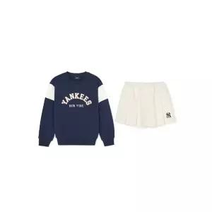 MLB키즈트레이닝세트 GQC 7FS2V0344-50NYS 바시티 여아 맨투맨 우븐 스커트팬츠 세트 뉴욕양키스