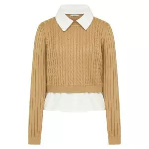 [롯데백화점]케네스레이디 셔츠배색 꽈배기 골지 풀오버 (EKPOOJ03)