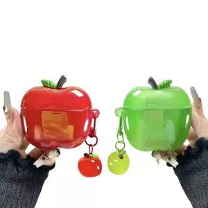 에어팟 4 3 2 1 세대 프로3 프로2 귀여운 사과 과일 캐릭터 이어폰 실리콘 케이스 키링 세트