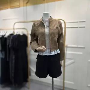 [에고이스트]스웨이드 슬림핏 크롭 자켓 ER4JZ900CA