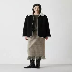 [ZOOC] 카라 집업 하프 무스탕 (Z254PSF654)