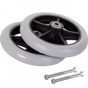 보행기 보조기 교체바퀴 워커 1쌍 앞바퀴 휠 도구 부품 8인치