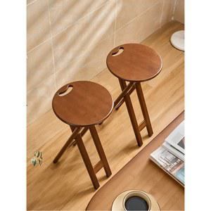 주방 높이조절 심플 모던 접이식 원탁 트 우드 의자 이동식 2단 4인용