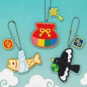 새해 행운 키링 DIY 만들기 보석십자수 키트 복주머니 액막이 명태 까치 명절 설 추석