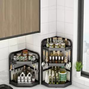2단 코너 주방 선반 싱크대 양념통 조미료 수납 정리 상부장 정리대
