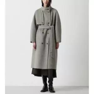 [롯데백화점]쥬크 알파카 블렌디드 벨티드 하이넥 더블 롱 코트 Z254MSG532