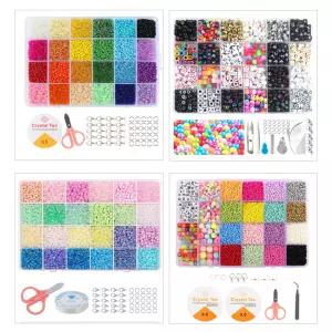 24칸 시드비즈공예재료세트 팔찌만들기 이니셜비즈