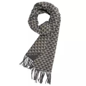 [프라다] 로고 삼각패턴 양면 2FS056 2CON F03VB 프라다 울 캐시미어 머플러 스카프 목도리