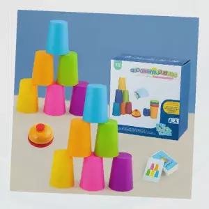 스피드컵 쌓기게임 아동 두뇌발달 실리콘 컬러풀 순발력 집중력 향상 교육완구 휴대용 가방포함