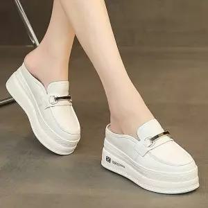 슬리퍼 키높이 운동화 여성 키높이운동화 가죽 통굽