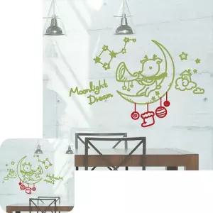 제이커 저렴한 WBWG111 그래픽스티커 셀프인테리어 예쁜 문라이트 시트지 루돌프-소형