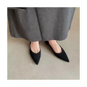 엘럽 여자 스트랩힐 앙고라 펌프스 살색톤 단화 프렌치 스틸레토 메리제인 슈즈 원템5