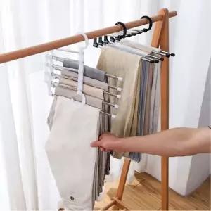 바지걸이 5단 공간활용 스카프 머플러 걸이 블랙 (WFJPVB8)