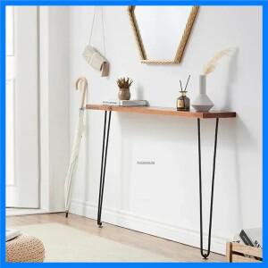북유럽 미니멀리스트 철제 벽걸이 초슬림 테이블 원목 콘솔 테이블 현관 복도 통로 콘솔 테이블