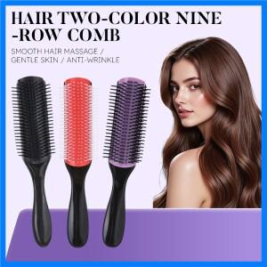 9열 덴맨 디탱글러 헤어브러시 두피 마사지기 여성 남성용 스트레이트 ？？ 콤 곱슬머리 브러시 살롱 퀄리티