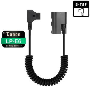 [호환품]D-TAP LP-E6N 더미 배터리 전원 어댑터 케이블 DR-E6 DC 커플러 캐논 호환 EOS Ra R5C R6 R7 6D 7D