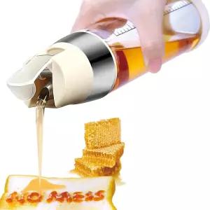 마티패너 꿀 디스펜서 메이플 시럽 올리브 오일 스탠드가 있는 유리 병 아름다운 용기 완벽한 포트