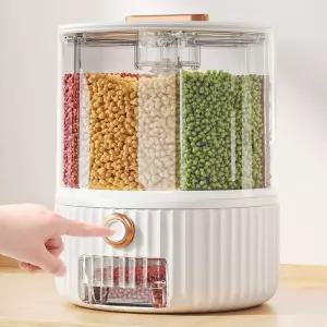 회전잡곡통 보관통 시리얼 투명 가정용 방습