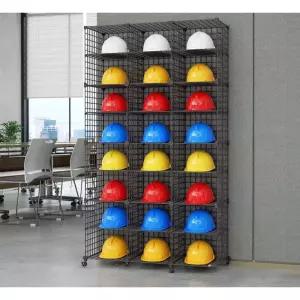 공사장 안전모 수납함 정리함 하이바 헬멧 방탄모 거치대 걸이대 건설현장 헷멜 선반