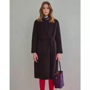 헤지스레이디스 [25FW] [시즌오프][ONLINE EXCLUSIVE][캐시미어 블렌디드] 핸드메이드 벨티드 롱 코 HSCO5D