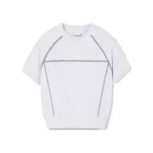 매장정품 CODEGRAPHY 코드그라피 CGP (우먼) WAVE 로고 심볼 배색 스티치 반팔 맨투맨_멜란지그레이 CBDUWT