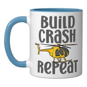 RC 헬리콥터 모델 리모컨 세라믹 머그컵, 파란색/흰색