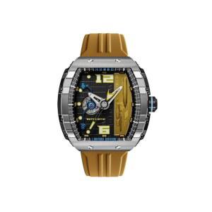 누베오 마젤란 스타트렉 시계 u2013 48mm 한정판 남성용 워프 스피드 아날로그 시계, 자동 3핸드 데이트, 스테인리스 스틸 케이스, 고무 스트랩 - -6106