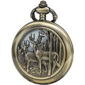 더블 체인 메탈 & 가죽 이 있는 SEWOR 쿼츠 무브먼트 포켓 워치