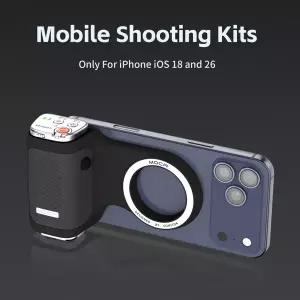 COMITOK 마그네틱 폰 그립 리모컨 포함 휴대용 촬영 핸들 아이폰 브이로그 비디오용 한 손으로 쉽게 조작