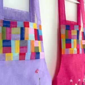 한복앞치마 색동 전통 명절 외국인 선물 한복 주방 꽃 앞치마