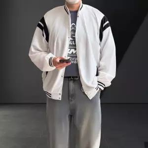 [프로셀러] 화이트 오버핏 바시티 스타디움 트랙 져지 자켓