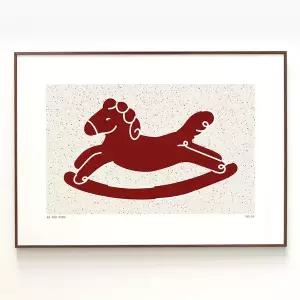 [아트밀][말하는대로] 붉은말 일러스트 포스터 액자 12종 - HORSE wish 06