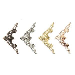 120PCS 금속 책 코너 프로텍터, 4가지 색상의 아이언 가드 엣지 커버, 빈티지 앤티크 스크랩북 메뉴 앨범 장식 프로텍터 책상 보석 케이스 상자 선물