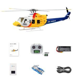 WOWOBONTOY RC 헬리콥터, FlyWING BELL-412 470-클래스 2 4G 6CH 퀵 탈착식 프로펠러 군사 헬리콥터 모델, ACE 및 GPS 포지셔닝, 야외 취미 모델