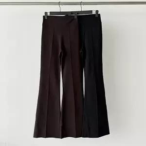 [옷자락]여성 기모 부츠컷 스판 슬림핏 팬츠 밴딩 반하이웨스트