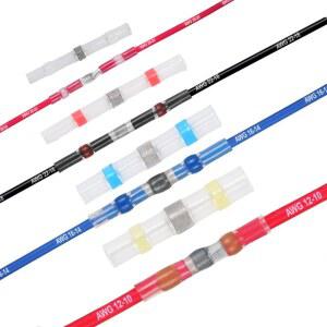 수축 와이어 커넥터 AWG22 버트 18 솔더 주석 스플라이스 방수 도장 슬리브 도금 전기 100 터미널 SST21