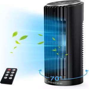 침실용 Abolee 타워 선풍기 리모컨이 있는 23피트/s 책상 70° 진동 4단 속도 4모드 12타이머 13인치