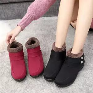 겨울부츠 방한 양털 할머니 어르신 따뜻한 앵클 블랙 1015 35