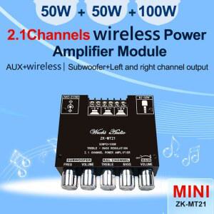 음향판 ZK MT21 2x50W 100W 2 1 채널 서브 우퍼 디지털 파워 앰프 보드 오디오 스테레오 블루투스 5 0 홈 시어터 스피커