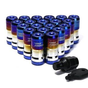 휠너트 Volk 레이싱 번트 블루 포뮬러 스틸 휠 너트 자동차 바퀴 림 러그 세트당 20