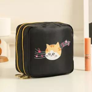 생리대 화장품 지퍼 방수 귀여운 미니 파우치 블랙 파우치 화장품파우치