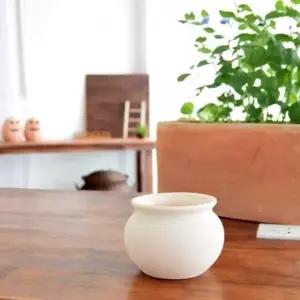 ksr 화이트 단지-미니 14x11cm 토분 (WFJ7PO2)