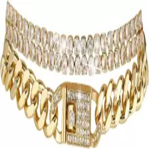 여성 14K 골드 발찌 방수 라인스톤 발목 팔찌 레이어드 쿠바 링크 체인 다이아몬드 비치 주얼리