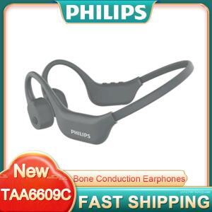 리뉴얼 필립스 TAA6609C 골전도 이어폰 무선 블루투스 HD 마이크 통화 헤드폰 HiFi 스테레오 소음 감소 헤