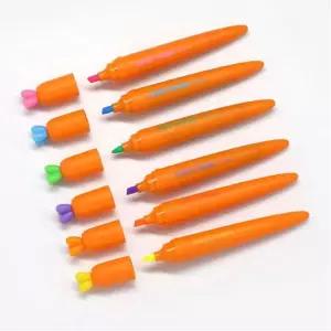 핑크풋 당근 슬림 형광펜 6본 팬시 문구 형광펜 형광펜세트 학용품