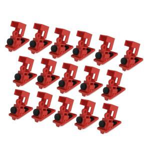 [미국배송] 회로 차단기 잠금 장치 - 로토 스테이션용 16팩 호환 120/277볼트 클램프 온 단극 장치 범용 전기 태그 아웃 세트