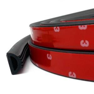 자동차 RV 슬라이드 아웃 씰 해상 차고 문/창문 등을 위한 PACIXU D 모양 고무 웨더 스트리핑 자가 접착 EPDM 스트립 개스킷 - 폭 0.75 높이 0.425 20FT