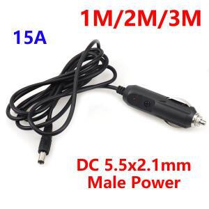 자동차 시가잭 라이터 전원 어댑터 익스텐션 케이블 15A 충전 플러그-DC 5.5mm x 2.1mm 수 커넥터 1m 2m 3m