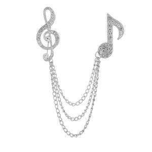 남성용 뮤직 노트 브로치 핑크 골드/실버 마크 라펠 핀 배지 걸이 체인 칼라 커리어 슈트 턱시도용 셔츠 타이 모자 스카프 남자친구 아버지 생신 선물