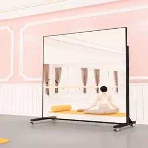 이동식 전신거울 180X100 요가 피팅룸 실버 대형